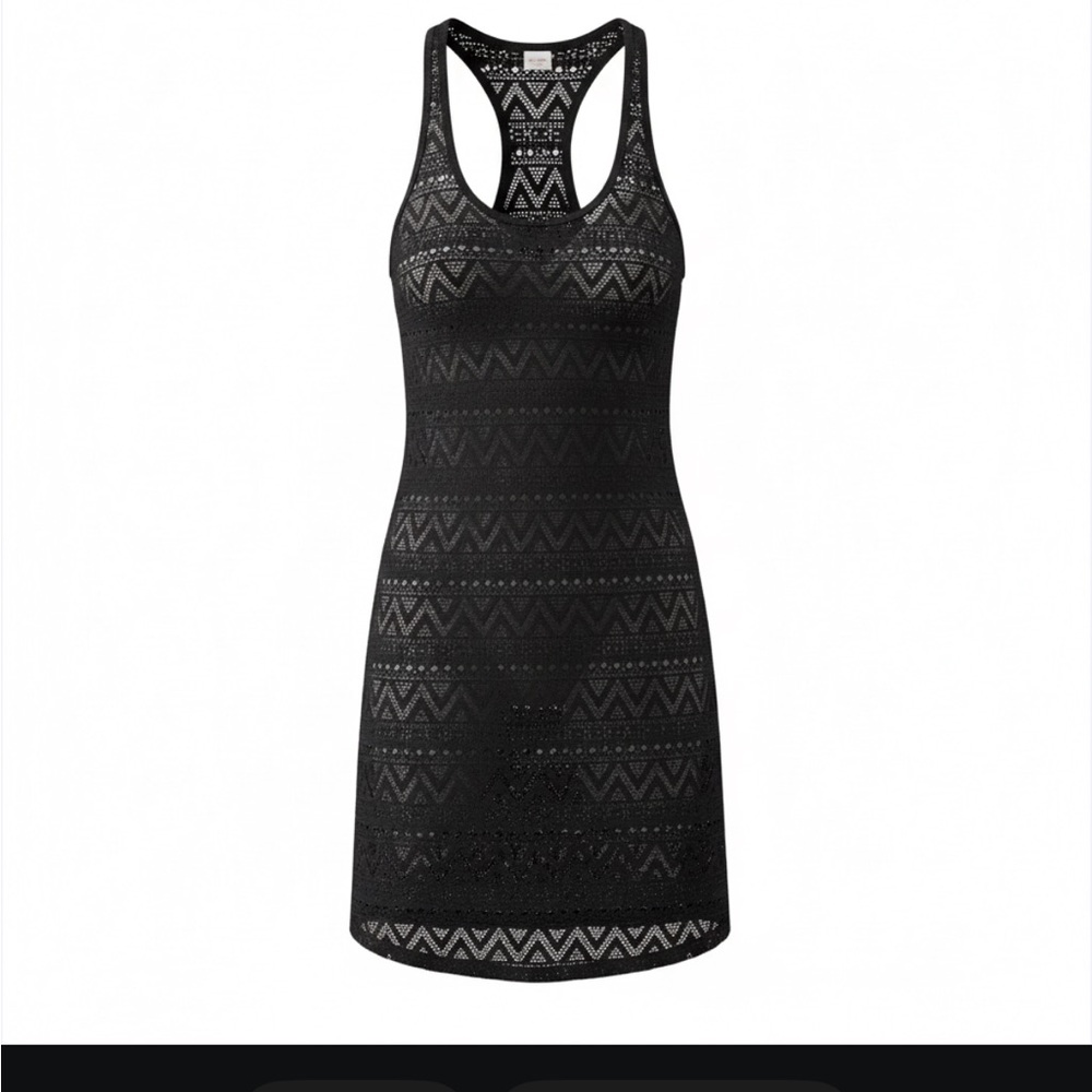 Islander Boho Black Crochet Coverup Medium